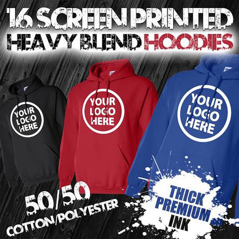 16 Custom Screen Printed Hoodies