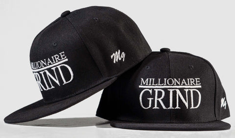 Millionaire Grind Snapback - (Black / White)