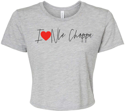 I Love NLE Choppa - Flowy Cropped Top Tee