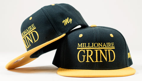 Millionaire Grind Snapback - (Dark Green / Golden Yellow)